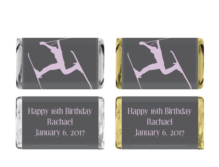 MINIBD353 - Skier Miniature Birthday Candy Bar Wrapper Skier Miniature Hersheys Birthday Candy Bar Wrapper Party Favors BD353