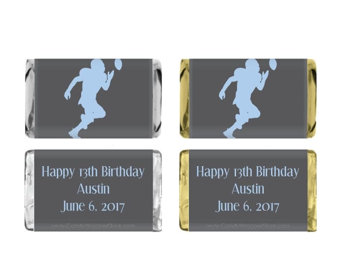MINIBD357 - Football Miniature Birthday Candy Bar Wrapper Football Miniature Hersheys Birthday Candy Bar Wrapper Party Favors BD357