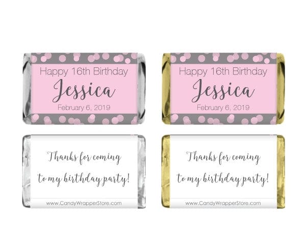 MINIBD444 - Miniature Bokeh Dots Birthday Candy Bar Wrappers Miniature Bokeh Dots Birthday Candy Bar Wrappers Party Favors BD444