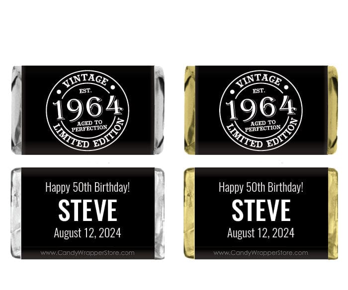 MINIBD510 - Miniature Vintage Logo Birthday Candy Bar Wrapper Miniature Vintage Logo Birthday Candy Bar Wrapper Party Favors BD510