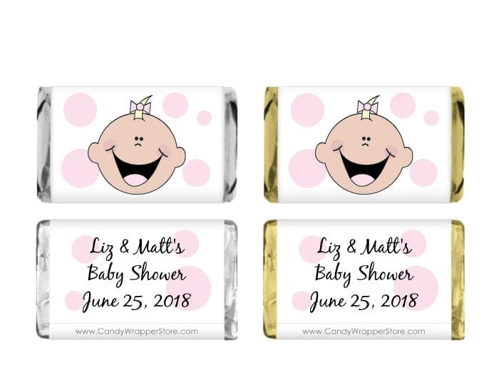 MINIBS236 - Miniature Baby Shower Baby Girl Face Candy Bar Wrappers Miniature Baby Shower Baby Girl Face Candy Bar Wrappers Baby & Toddler BS236