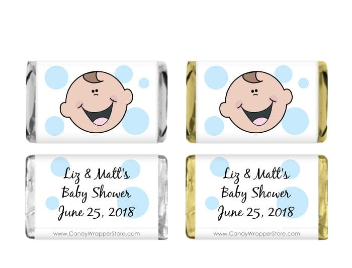 MINIBS237 - Miniature Baby Shower Baby Boy Face Candy Bar Wrappers Miniature Baby Shower Baby Boy Face Candy Bar Wrappers Baby & Toddler BS237