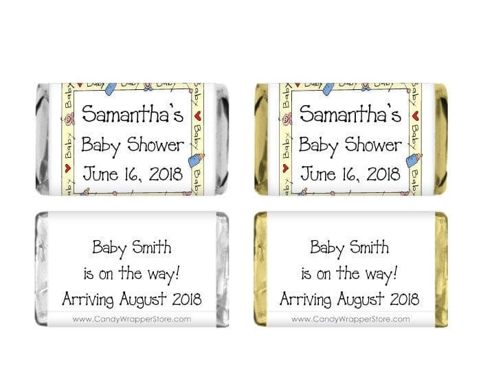 MINIBS402 - Miniature Baby Shower Candy Bar Wrappers Miniature Baby Shower Candy Bar Wrappers Party Favors BS402