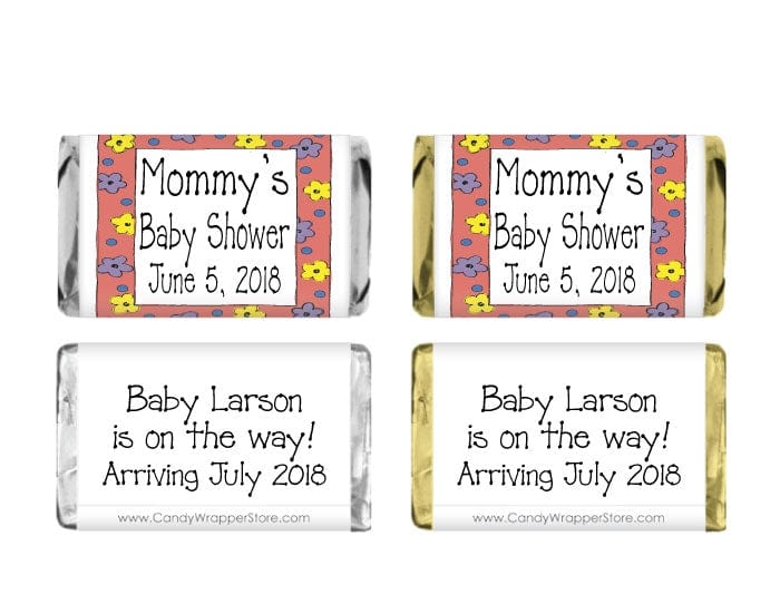 MINIBS403 - Miniature Baby Shower Candy Bar Wrappers Miniature Baby Shower Candy Bar Wrappers Party Favors BS403