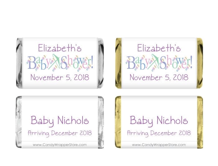 MINIBS404 - Miniature Baby Shower Candy Bar Wrappers Miniature Baby Shower Candy Bar Wrappers Party Favors BS404
