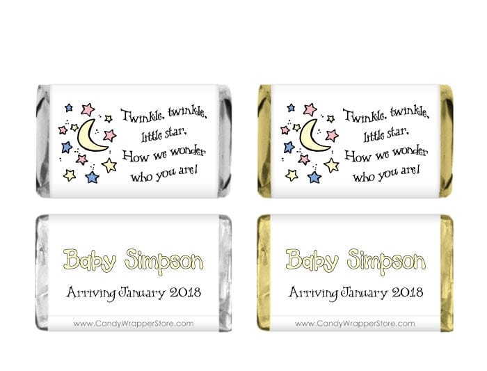 MINIBS407 - Miniature Baby Shower Candy Bar Wrappers Miniature Baby Shower Candy Bar Wrappers Party Favors BS407