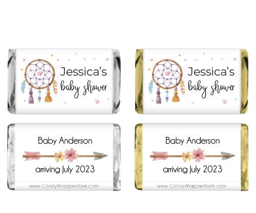 MINIBS440 - Miniature Dreamcatcher Baby Shower Candy Bar Wrappers Miniature Dreamcatcher Baby Shower Candy Bar Wrappers Party Favors BS440
