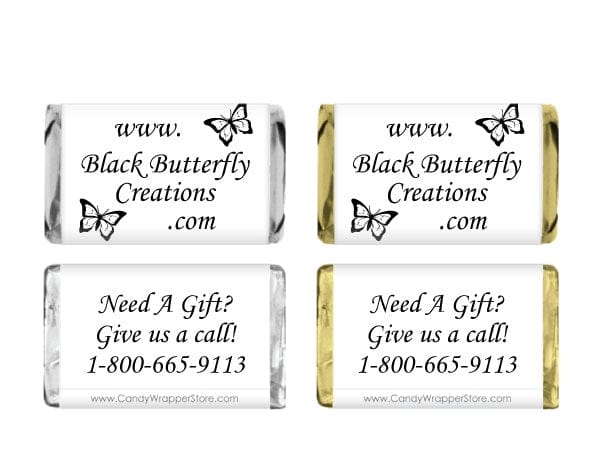 MINIBUTTERFLIES - Miniature Business Card Candy Bar Wrapper Miniature Business Card Candy Bar Wrapper Candy Wrapper Store