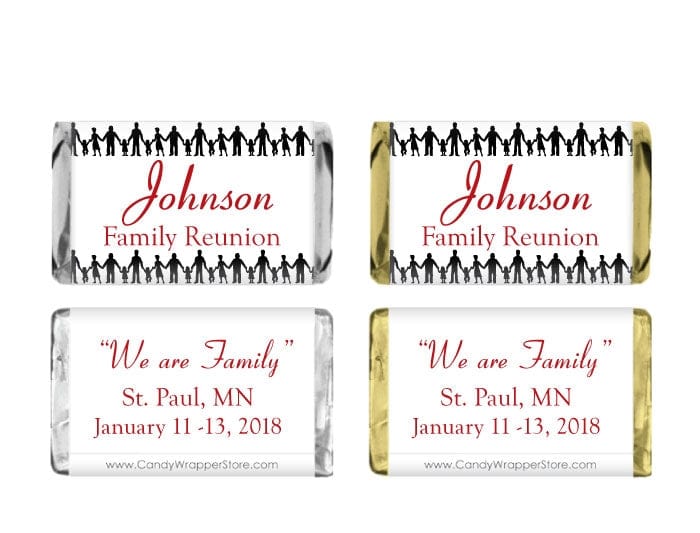 MINIFAM200 - Miniature Family Reunion Candy Bar Wrappers Miniature Family Reunion Candy Bar Wrappers Party Favors FAM200