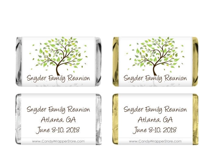 MINIFAM201 - Miniature Family Tree Reunion Candy Bar Wrappers Miniature Family Tree Reunion Candy Bar Wrappers Party Favors FAM201