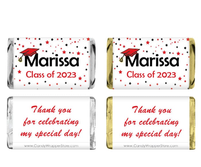 MINIGRAD209a - Miniature You are a Star Graduation Cap Candy Bar Wrapper Miniature You are a Star Graduation Cap Candy Bar for Miniature Hershey's assorted chocolate bars Party Favors GRAD209