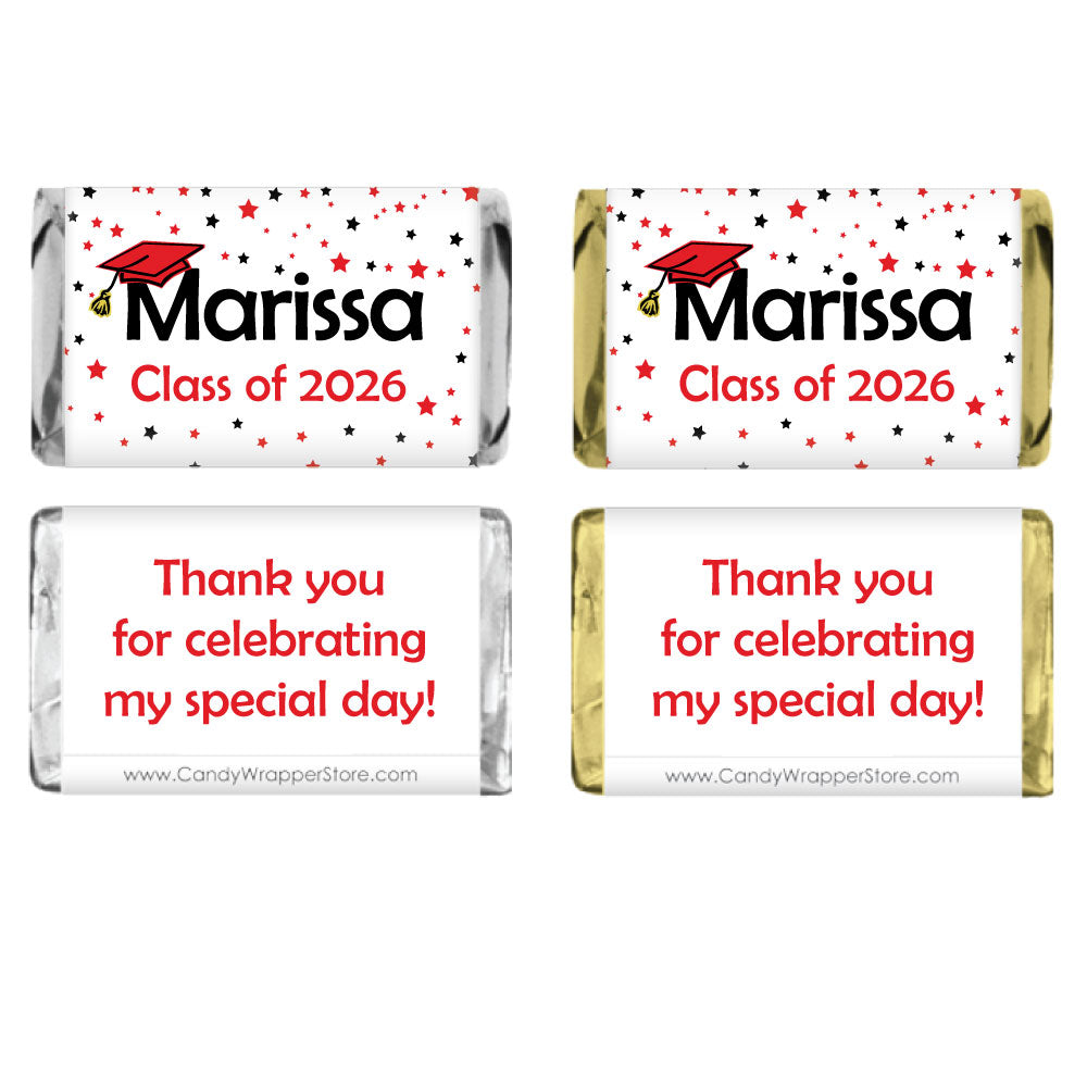 MINIGRAD209a - Miniature You are a Star Graduation Cap Candy Bar Wrapper Miniature You are a Star Graduation Cap Candy Bar for Miniature Hershey's assorted chocolate bars Party Favors GRAD209