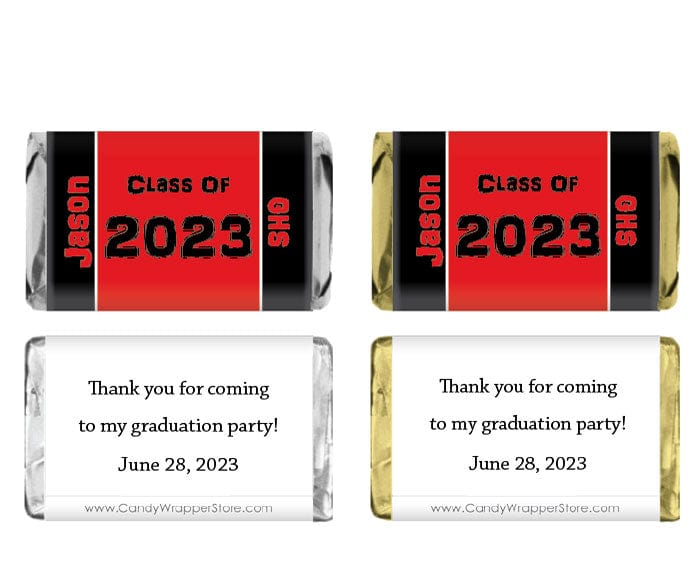 MINIGRAD217 - Miniature Class of 2023 Graduation Candy Wrapper Party Favors GRAD217