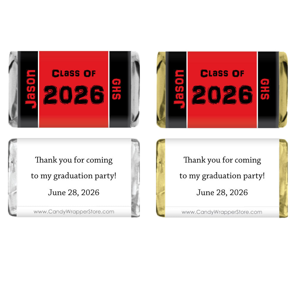 MINIGRAD217 - Miniature Class of 2026 Graduation Candy Wrapper Party Favors