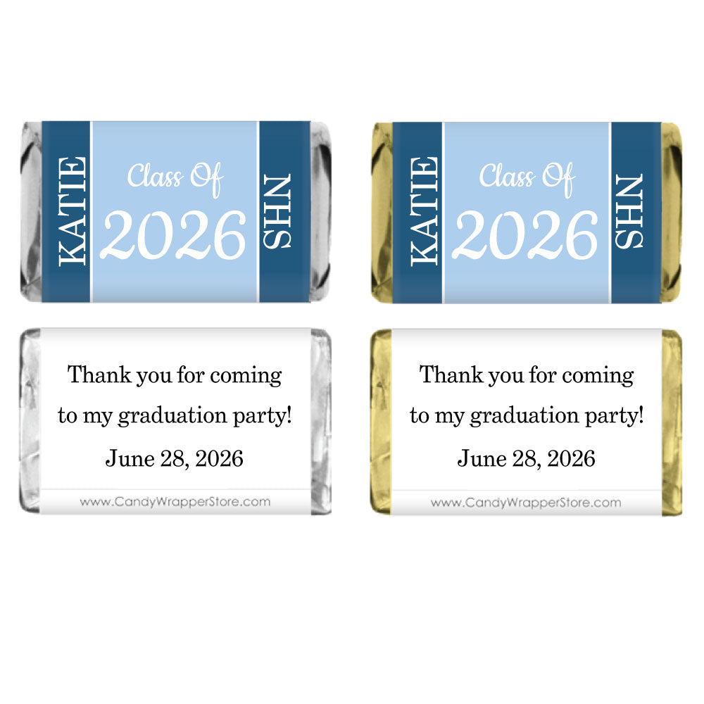 MINIGRAD217a - Miniature Class of 2023 Graduation Candy Wrapper Party Favors GRAD217
