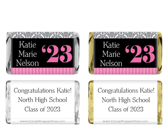 MINIGRAD221 - Miniature Damask and Stripes Graduation Wrapper Miniature Damask and Stripes Graduation Wrapper Party Favors GRAD221