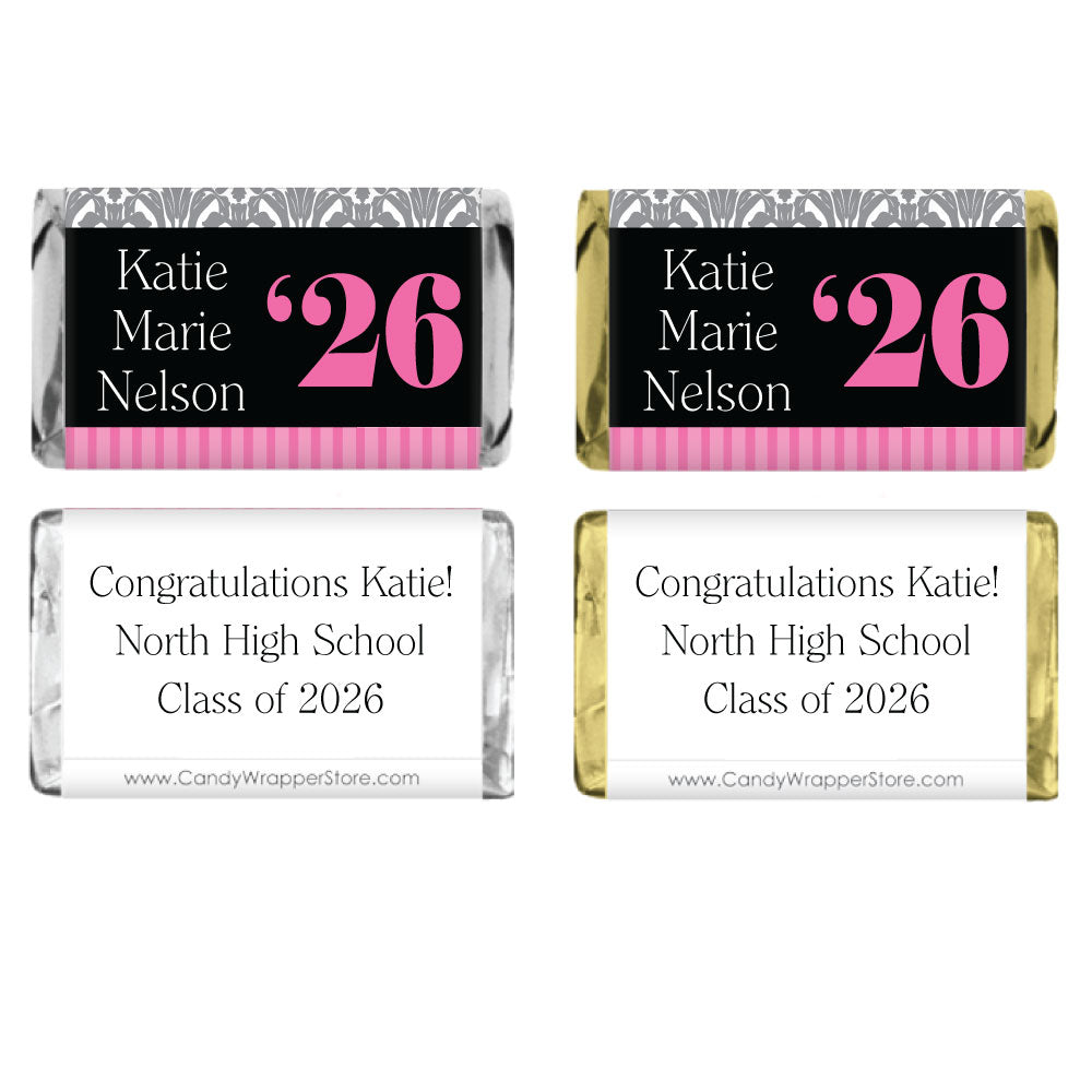 MINIGRAD221 - Miniature Damask and Stripes Graduation Wrapper Miniature Damask and Stripes Graduation Wrapper Party Favors GRAD221