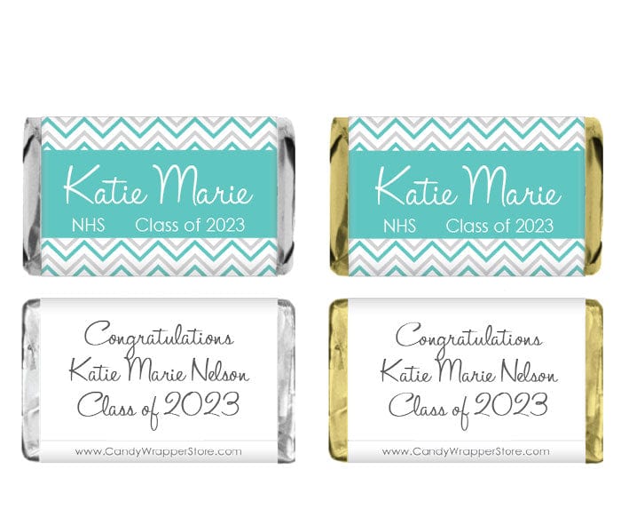 MINIGRAD223 - Miniature Chevron Graduation Candy Bar Wrapper Miniature Chevron Graduation Candy Bar Wrapper for Miniature Hershey's assorted chocolate bars Party Favors GRAD223
