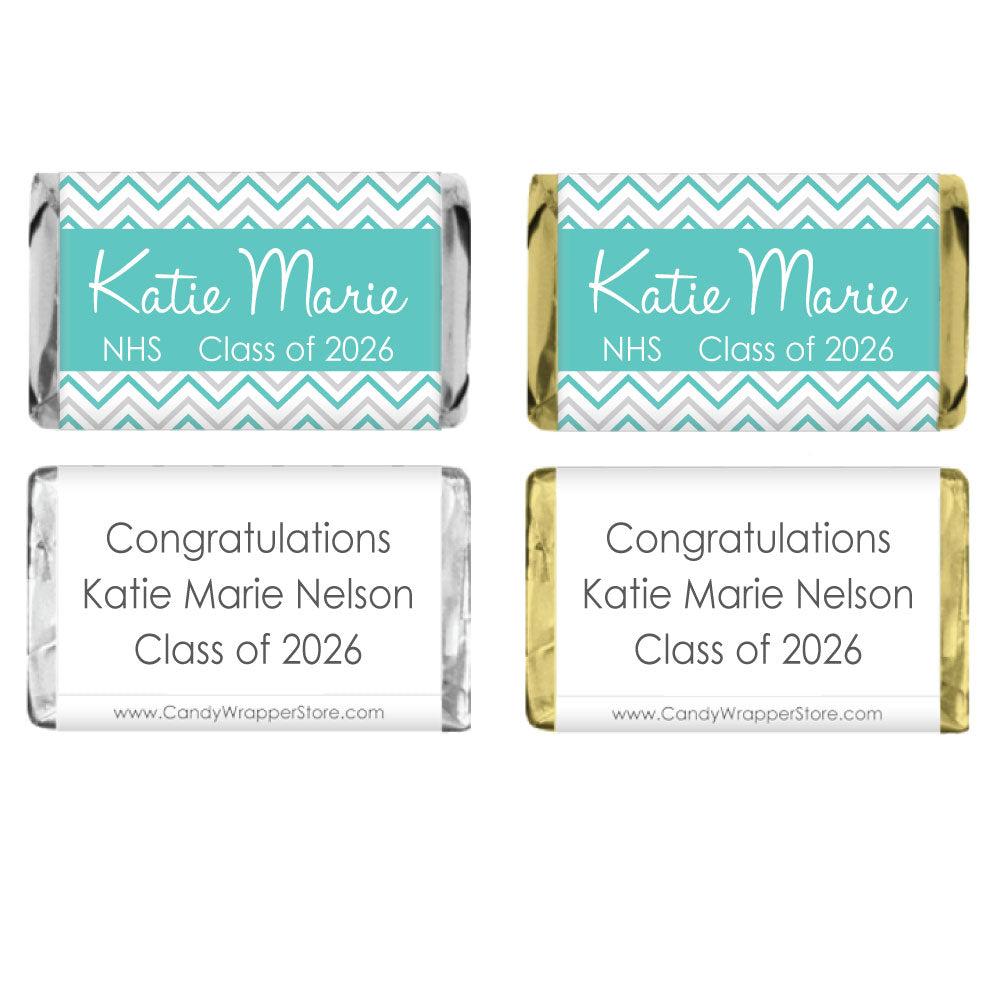 MINIGRAD223 - Miniature Chevron Graduation Candy Bar Wrapper Miniature Chevron Graduation Candy Bar Wrapper for Miniature Hershey's assorted chocolate bars Party Favors GRAD223