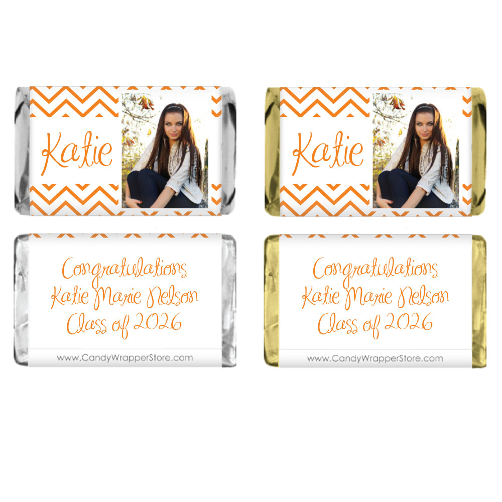 MINIGRAD227photo - Miniature Graduation Chevron Photo Candy Bar Wrapper Miniature Graduation Chevron Photo Candy Bar Wrapper Party Favors GRAD227