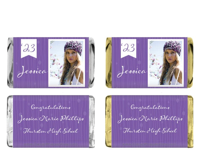 MINIGRAD228photo - Miniature Graduation Whimsy Banner Photo Candy Bar Wrapper Miniature Graduation Whimsy Banner Photo Candy Bar Wrapper Party Favors GRAD228