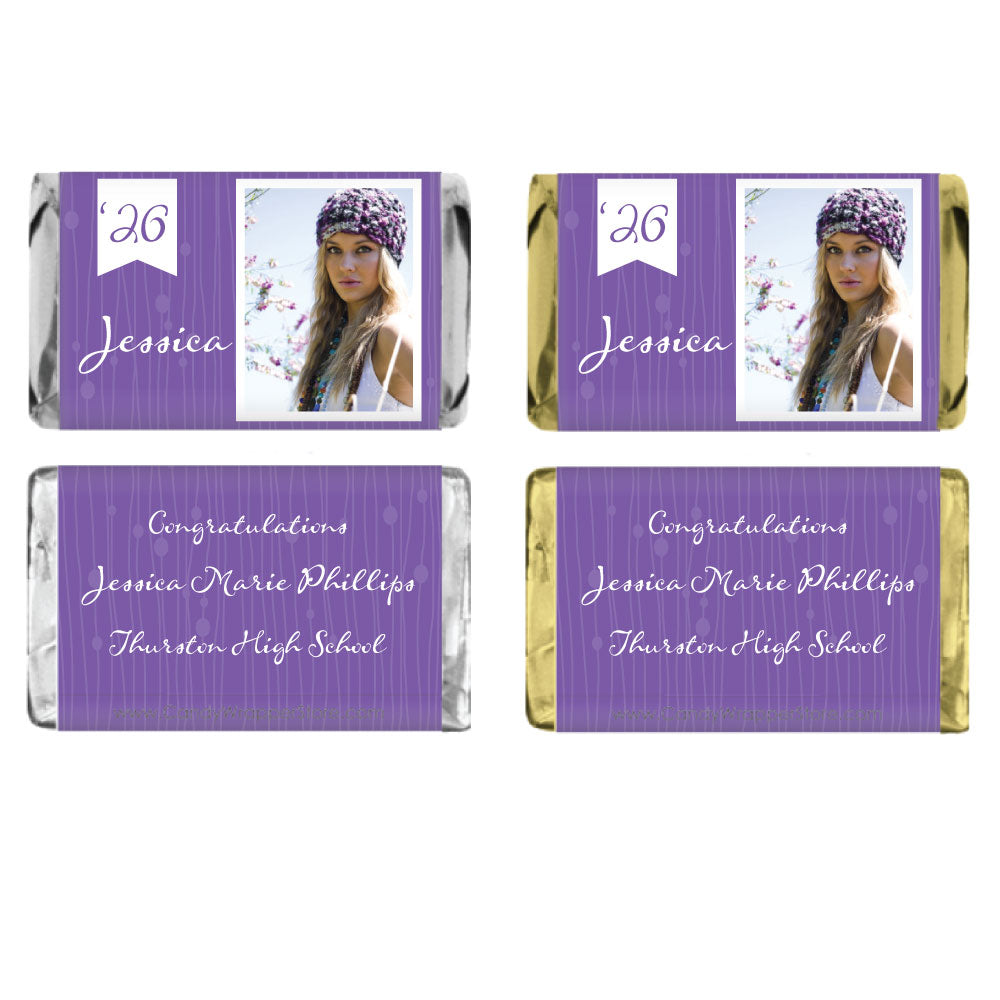 MINIGRAD228photo - Miniature Graduation Whimsy Banner Photo Candy Bar Wrapper Miniature Graduation Whimsy Banner Photo Candy Bar Wrapper Party Favors GRAD228