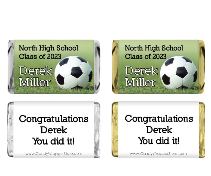 MINIGRAD232 - Miniature Soccer Graduation Candy Wrapper Miniature Soccer Graduation Candy Wrapper Party Favors GRAD232