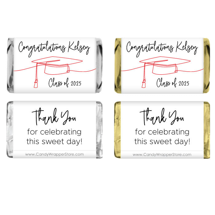 Miniature Scribble Graduation Hat Candy Bar Wrappers – Candy Wrapper Store for Free Printable Graduation Candy Bar Wrappers Templates
