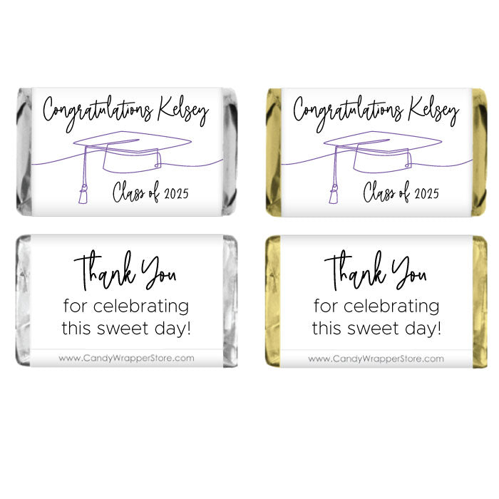 MINIGRAD262 - Miniature Scribble Graduation Hat Candy Bar Wrappers Miniature Scribble Graduation Hat Candy Bar Wrappers Party Favors grad262