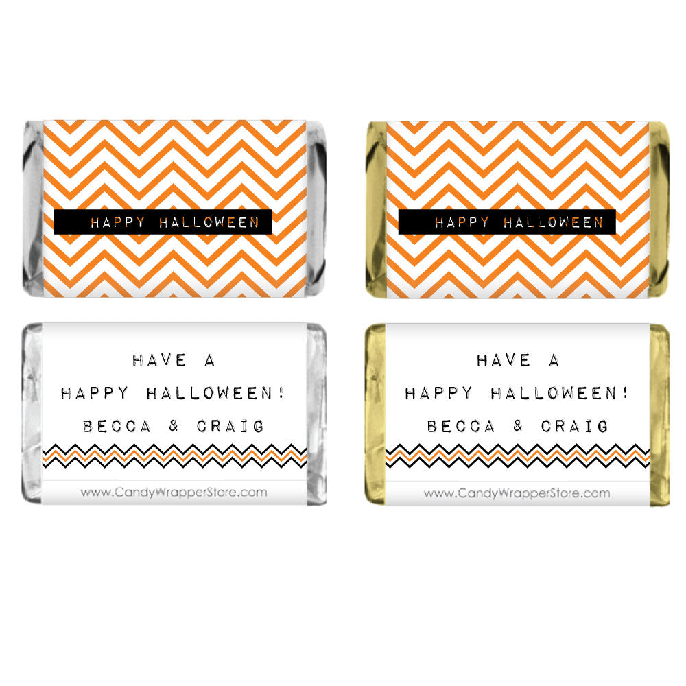 MINIHAL218 - Miniature Zig Zag Chevron Halloween Candy Wrapper Miniature Zig Zag Chevron Halloween Candy Wrapper Party Supplies HAL218