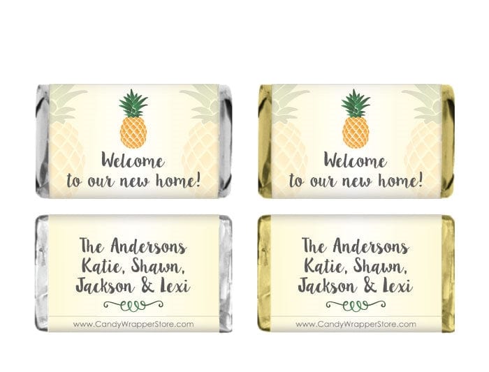 MINIHOUSE204 - Miniature Pineapple Housewarming Candy Bar Wrapper Miniature Pineapple Housewarming Candy Bar Wrapper Party Supplies HOUSE204