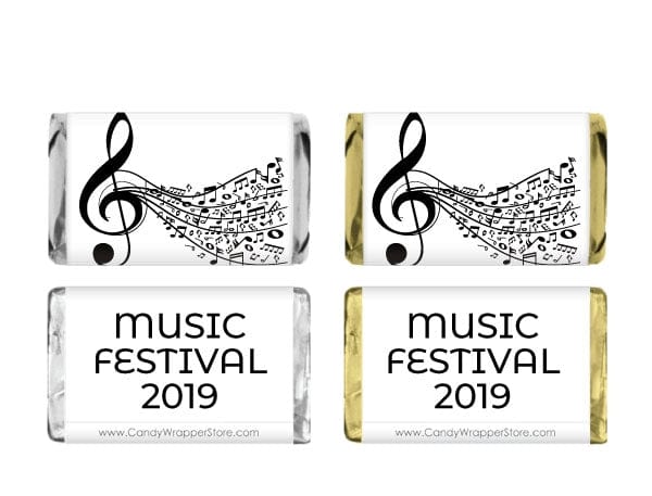 MINIMUSIC100 - Miniature Music Notes Candy Bar Wrapper Miniature Music Notes Candy Bar Wrapper MUSIC100