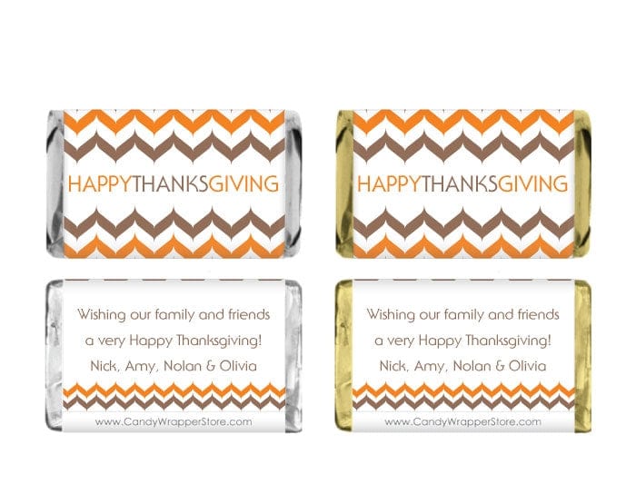 MINITHANKS203 - Miniature Thanksgiving Modern Chevron Candy Wrappers Miniature Thanksgiving Modern Chevron Candy Wrappers THANKS203