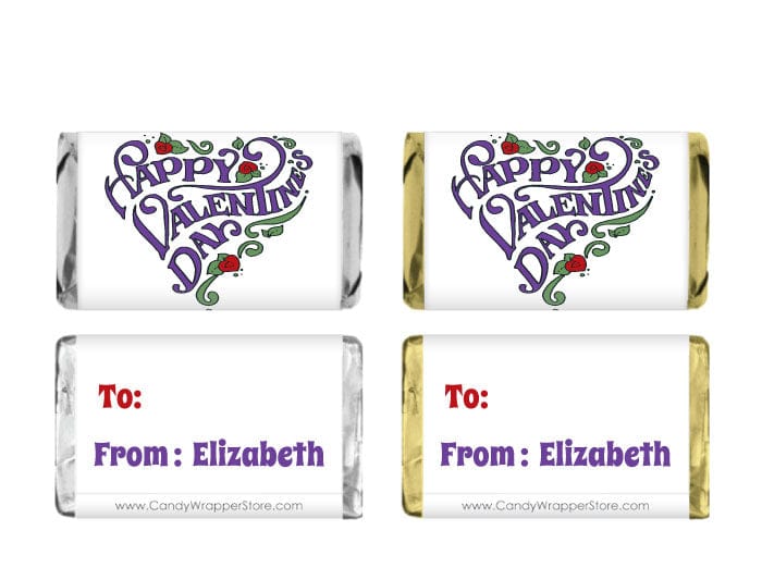 MINIVAL204 - Mini Valentines Day Sweet Treat Candy Wrappers Mini Valentines Day Sweet Treat Candy Wrappers VAL204