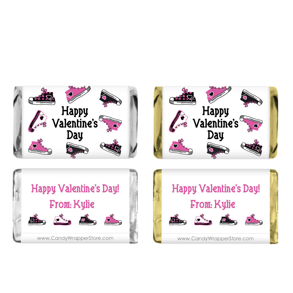 MINIVAL208 - Mini Valentines Day Shoes Candy Wrappers Mini Valentines Day Shoes Candy Wrappers VAL208