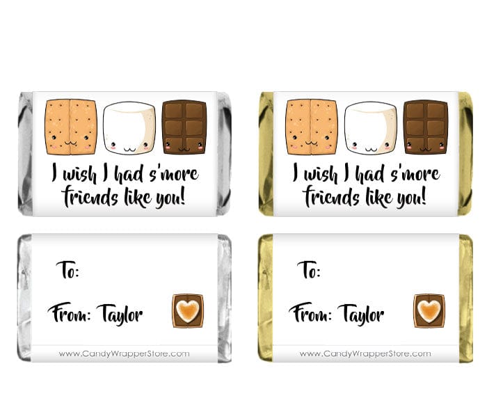MINIVAL231 - Mini Smores Valentines Day Candy Bar Wrappers Mini Smores Valentines Day Candy Bar Wrappers VAL231
