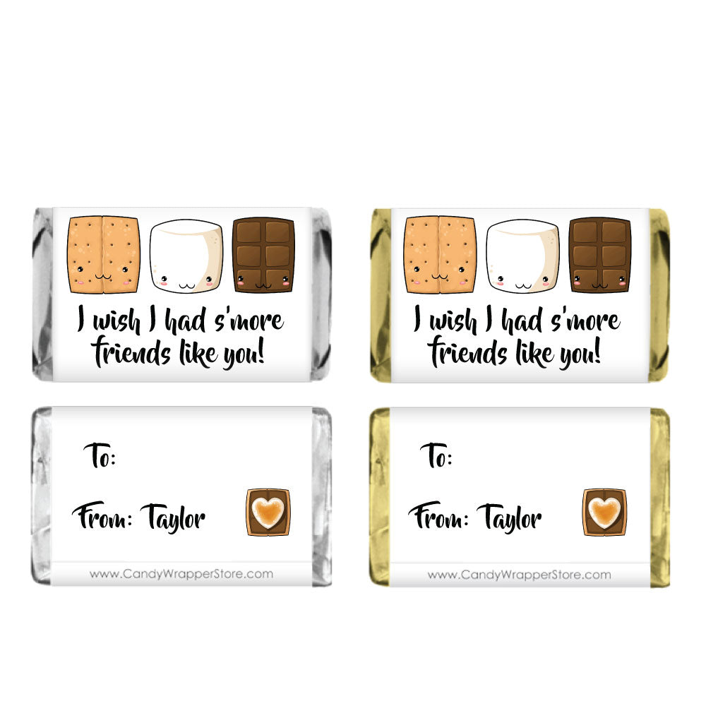 MINIVAL231 - Mini Smores Valentines Day Candy Bar Wrappers Mini Smores Valentines Day Candy Bar Wrappers VAL231