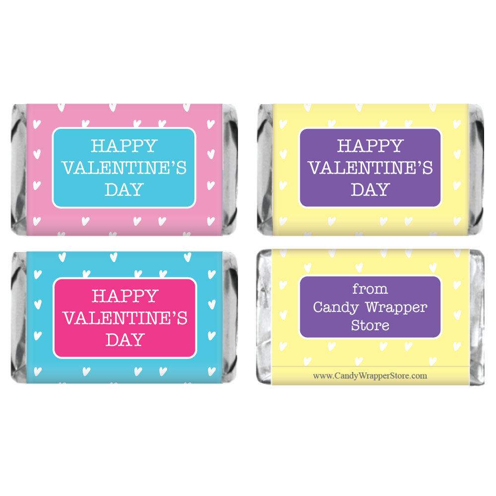 MINIVAL235 - Scattered Hearts Valentines Day Miniature Hersheys Candy Bar Wrappers Scattered Hearts Valentines Day Miniature Hersheys Candy Bar Wrappers VAL235