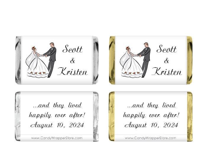 MINIWA208 - Dancing Bride and Groom Miniature Wrapper Dancing Bride and Groom Miniature Wrapper Miniature Size Wrapper WA208