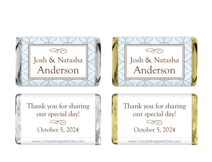 MINIWA218 - Wedding Circles Miniature Candy Bar Wrapper Wedding Circles Miniature Candy Bar Wrapper Miniature Size Wrapper WA218