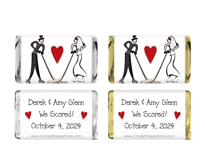 MINIWA221HOCKEY - Hockey Wedding Miniature Candy Wrappers Hockey Wedding Miniature Candy Wrappers Miniature Size Wrapper WA221