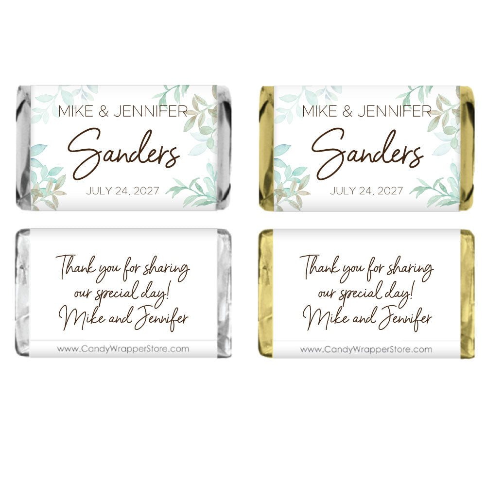 MINIWA225 - Miniature Wedding White Roses Candy Bar Wrapper Miniature Wedding White Roses Candy Bar Wrapper Miniature Size Wrapper WA225