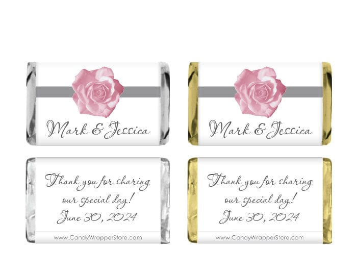 MINIWA238 - Miniature Elegant Pink Rose Candy Bar Wrappers Miniature Elegant Pink Rose Candy Bar Wrappers Miniature Size Wrapper WA238