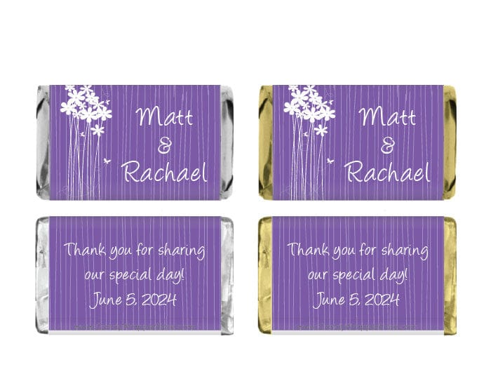 MINIWA245 - Miniature White Daisies Wedding Candy Bar Wrapper Miniature White Daisies Wedding Candy Bar Wrapper Miniature Size Wrapper WA245