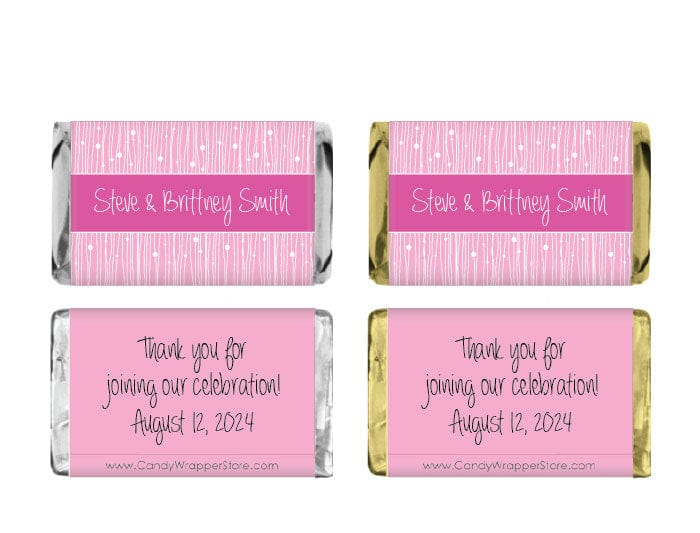MINIWA263 - Miniature Wedding Fuschia and Pink Candy Bar Wrapper Miniature Wedding Fuschia and Pink Candy Bar Wrapper Miniature Size Wrapper WA263
