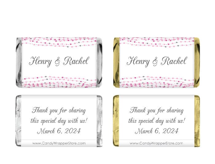 MINIWA297 - Vintage Dots Wedding Miniature Candy Bar Wrapper Vintage Dots Wedding Miniature Hersheys Candy Bar Wrapper Miniature Size Wrapper WA297