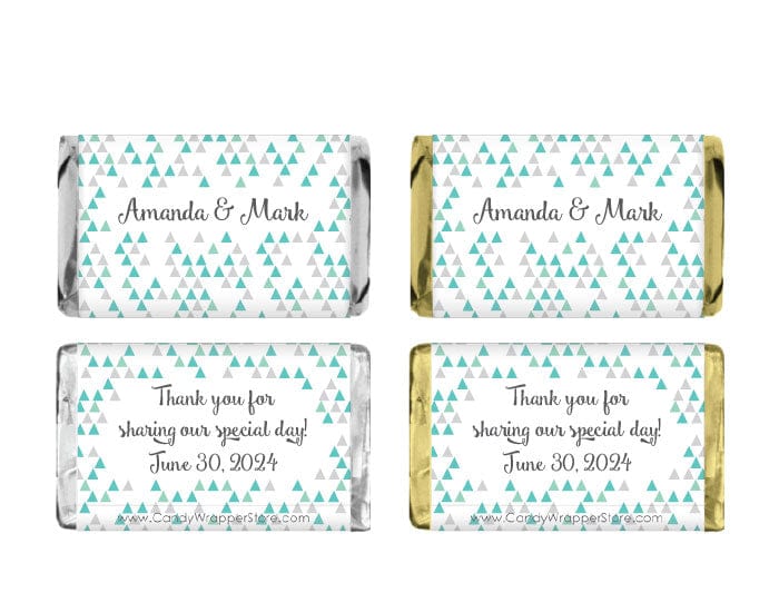 MINIWA302 - Miniature Scattered Triangle Wedding Candy Bar Wrapper Miniature Scattered Triangle Wedding Candy Bar Wrapper Miniature Size Wrapper WA302