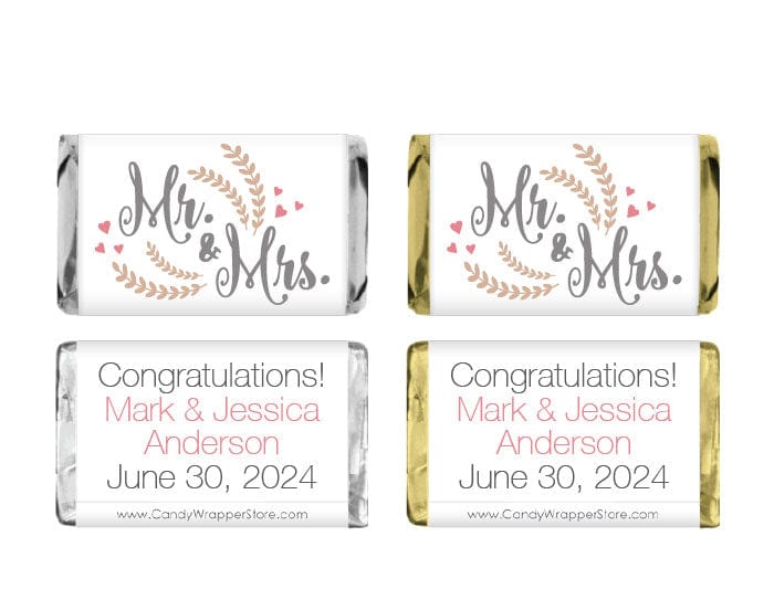 Miniature Mr & Mrs Wedding Candy Bar Wrappers – Candy Wrapper Store