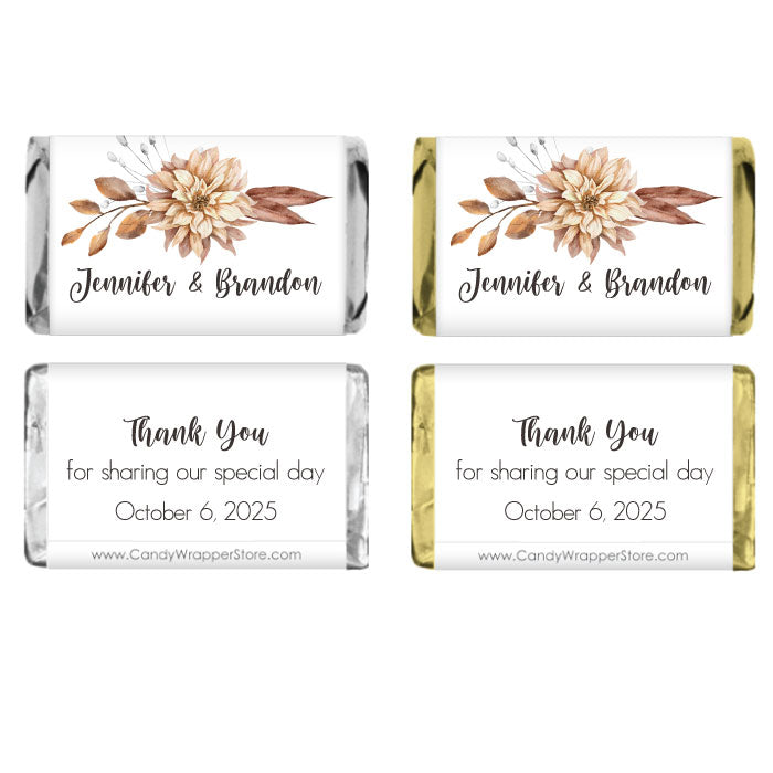 Miniature Autumn Leaves Wedding Candy Bar Wrapper Miniature Autumn Leaves Wedding Candy Bar Wrapper Miniature Size Wrappers WA406