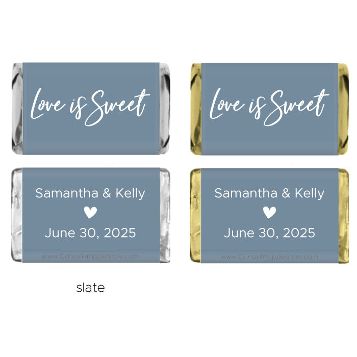 MINIWA479 - Miniature Love is Sweet Wedding Candy Bar Wrapper Miniature Love is Sweet Wedding Candy Bar Wrapper Miniature Size Wrappers WA479
